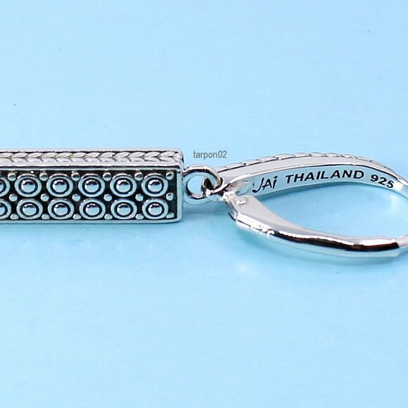 John Hardy JAI Kalahari Textured Leverback Sterling Silver Earrings 1-3/8" NIB - Picture 12 of 14